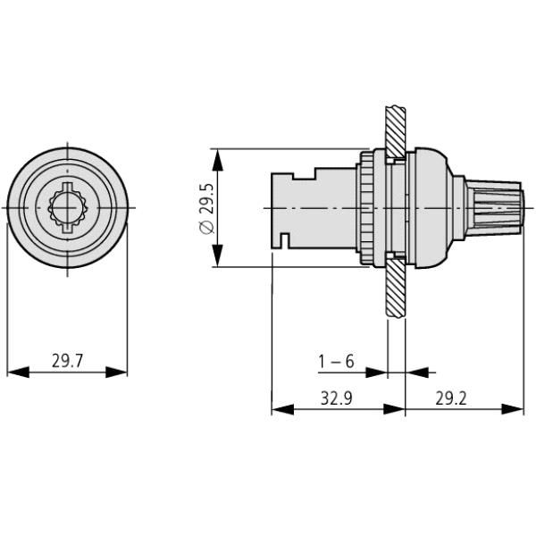Eaton M22-R4K7 Potentiomètre 4,7kOhm 0,5W 22mm IP66 – Image 3